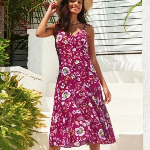 Midi floral dress - Picture 1 of 4